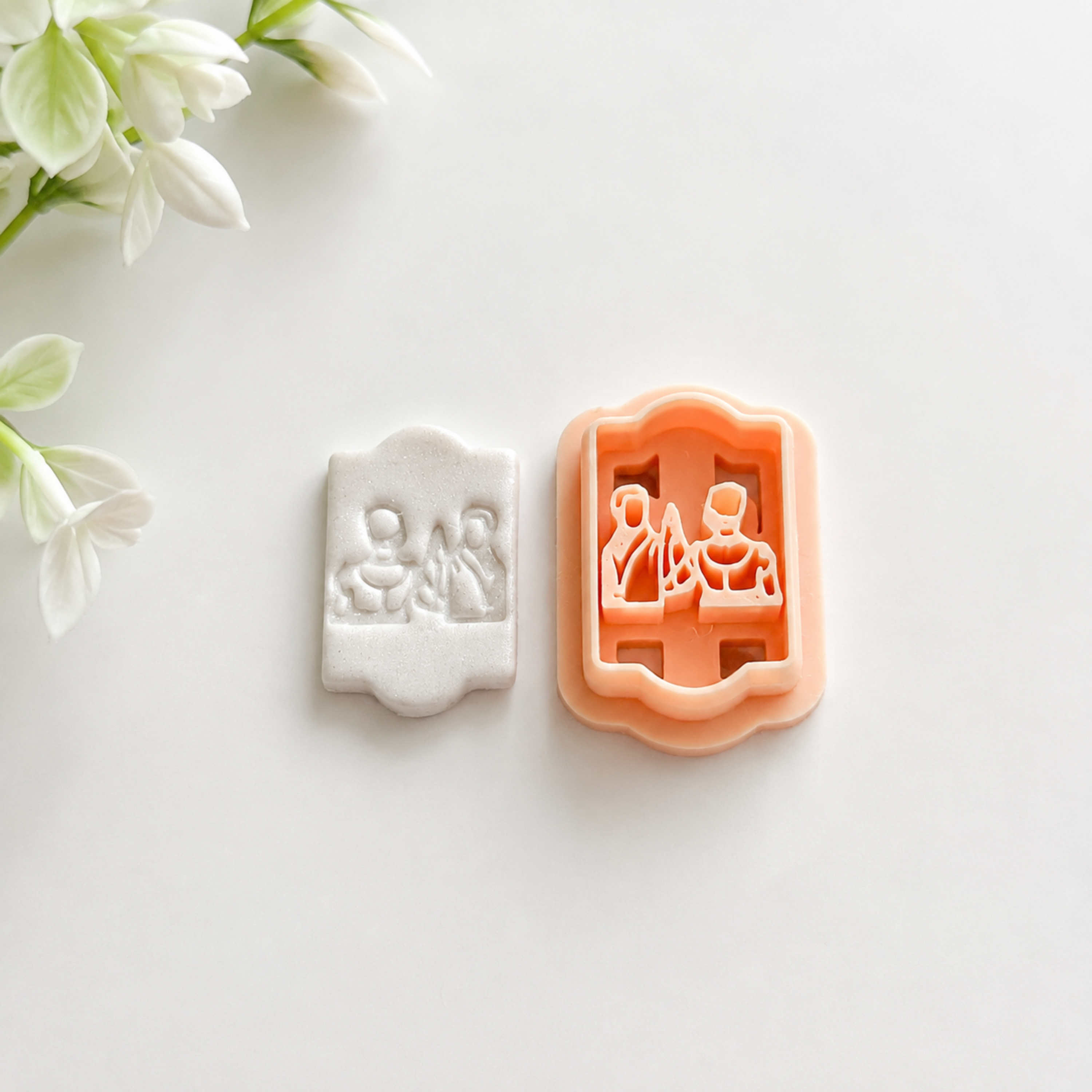 Prom Dancing Couple Embossed Polymer Clay Cutter