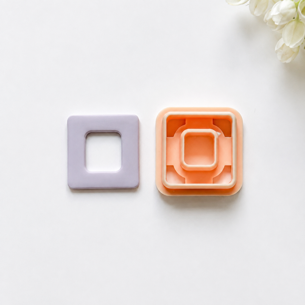 Rounded Square Donut Geometric Polymer Clay Cutter