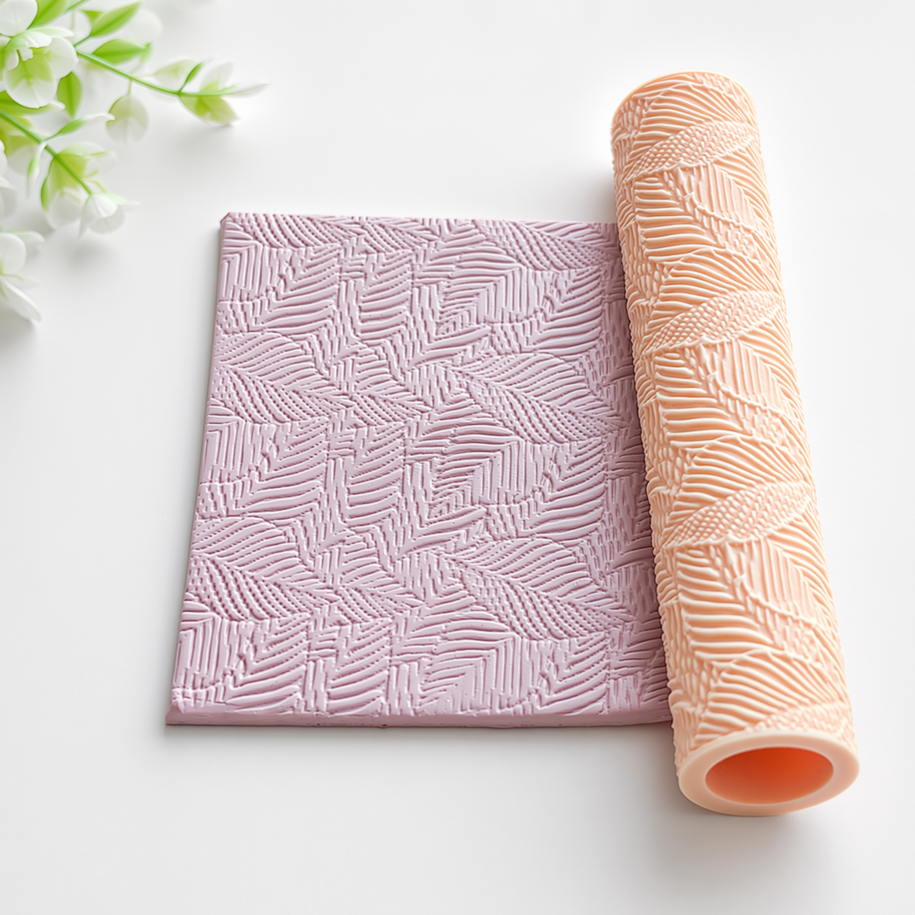 Leaf Polymer Clay Texture Roller Tool – 10cm