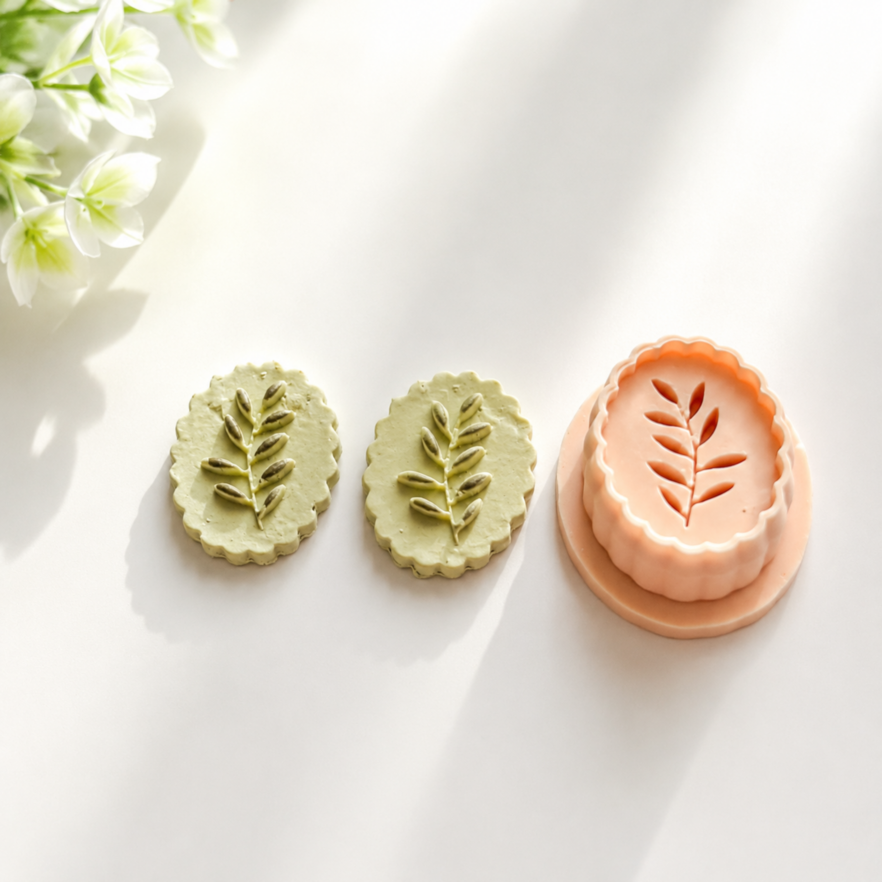 Leaf Embossed Polymer Clay Cutter