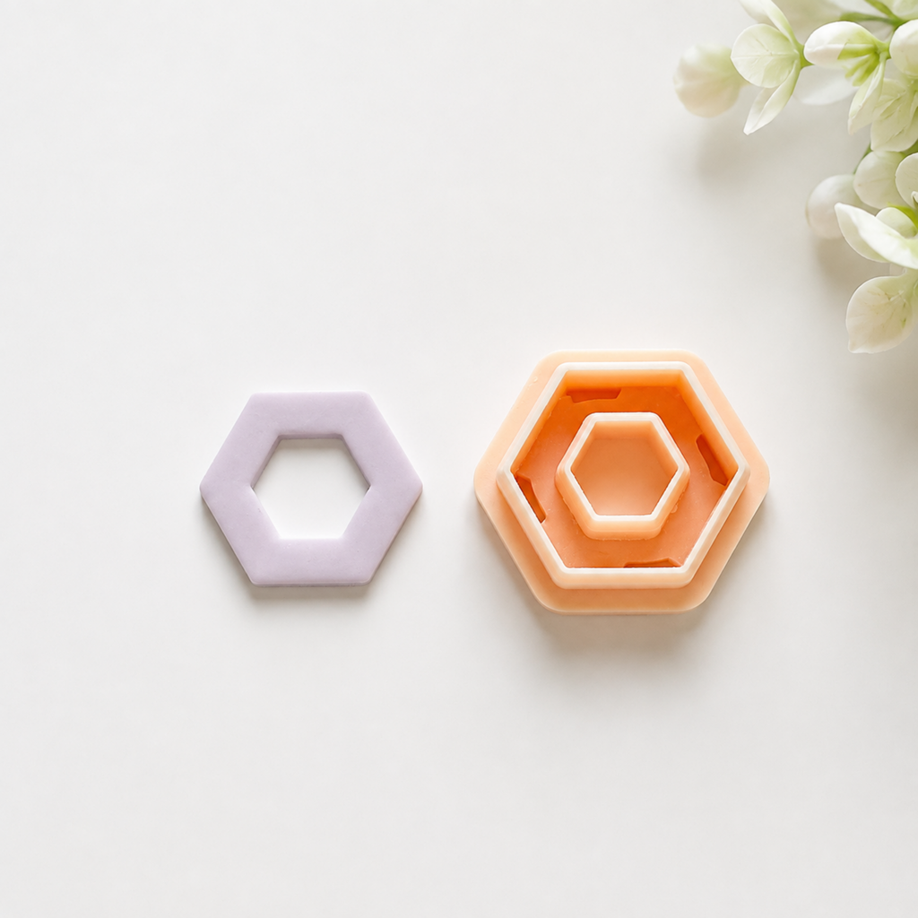 Polymer Clay Hexagon Donut Geometric Cutter