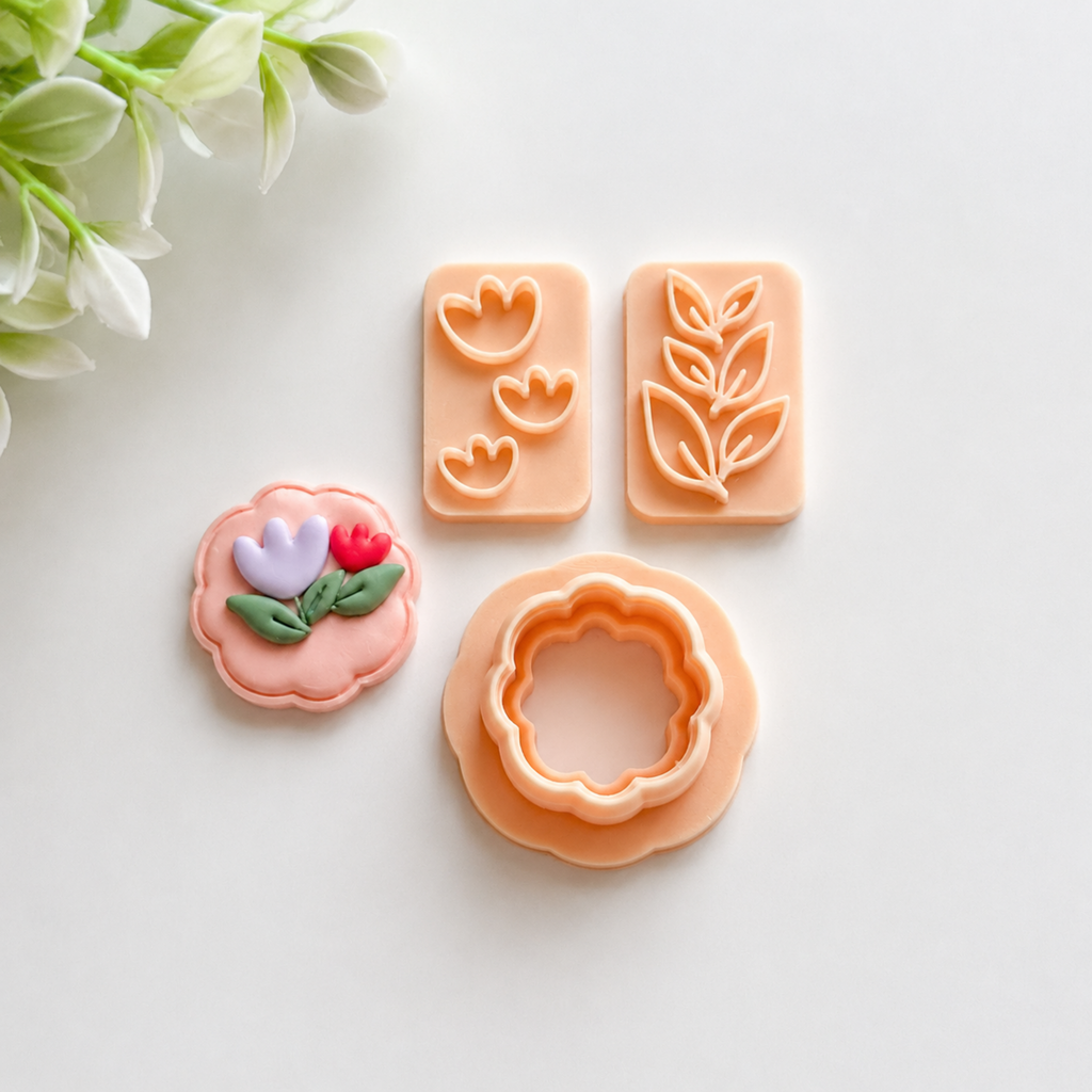 Tulip Polymer Clay Earring Cutter Set - 3 Pcs