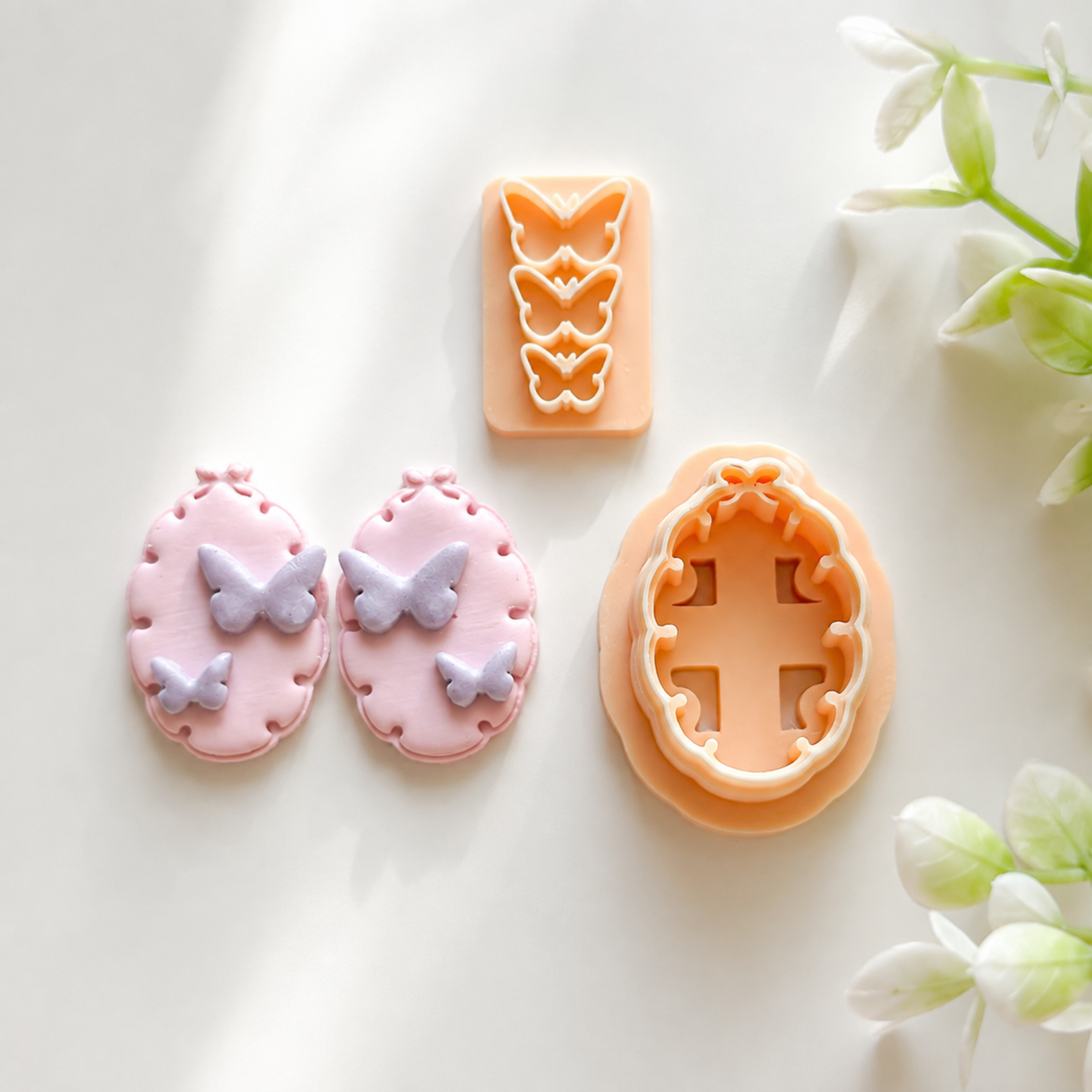 Whimsical Spring Polymer Clay Dainty Earring Cutter Set - 2 Pcs