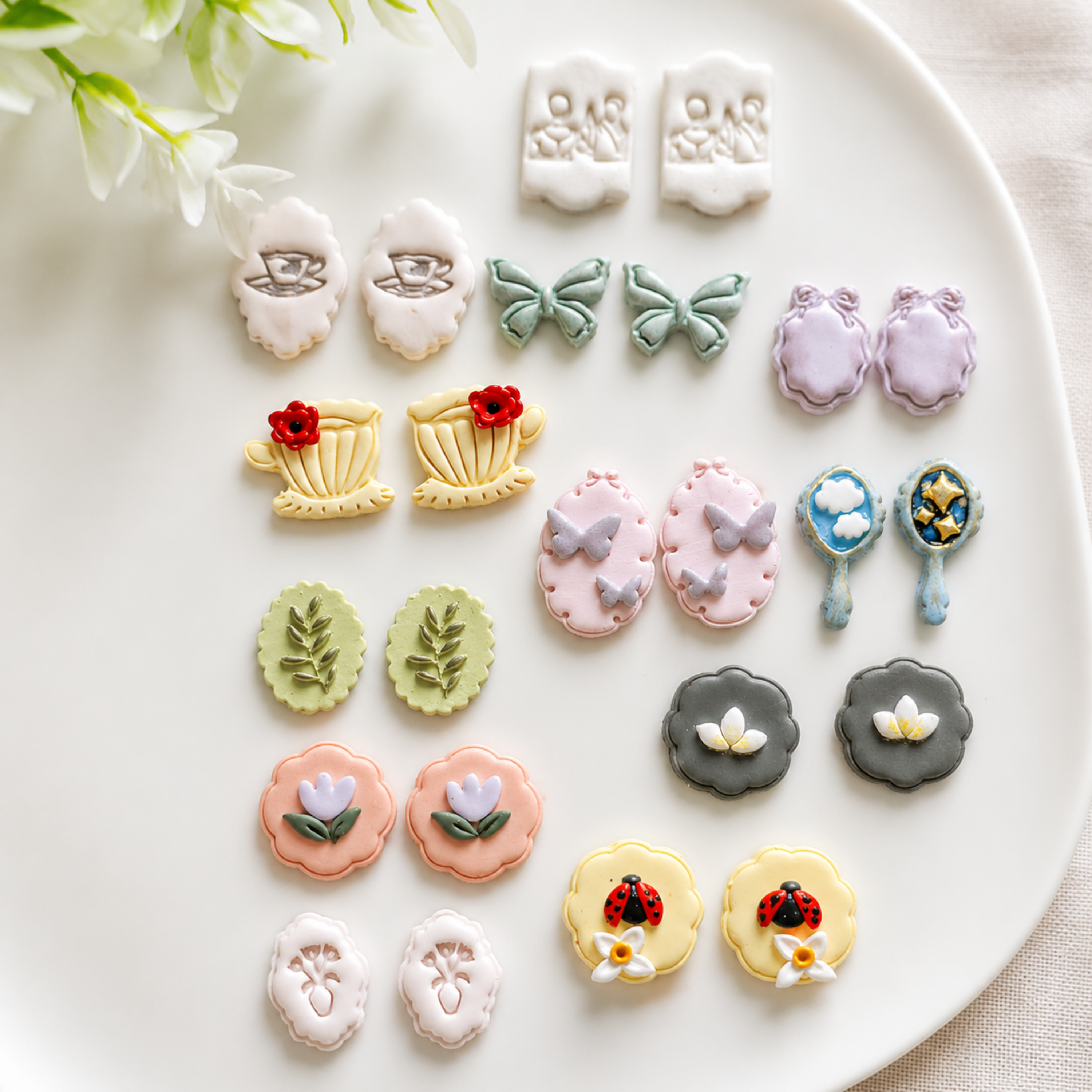 Whimsical Polymer Clay Earring Cutter Set – 20 Pcs