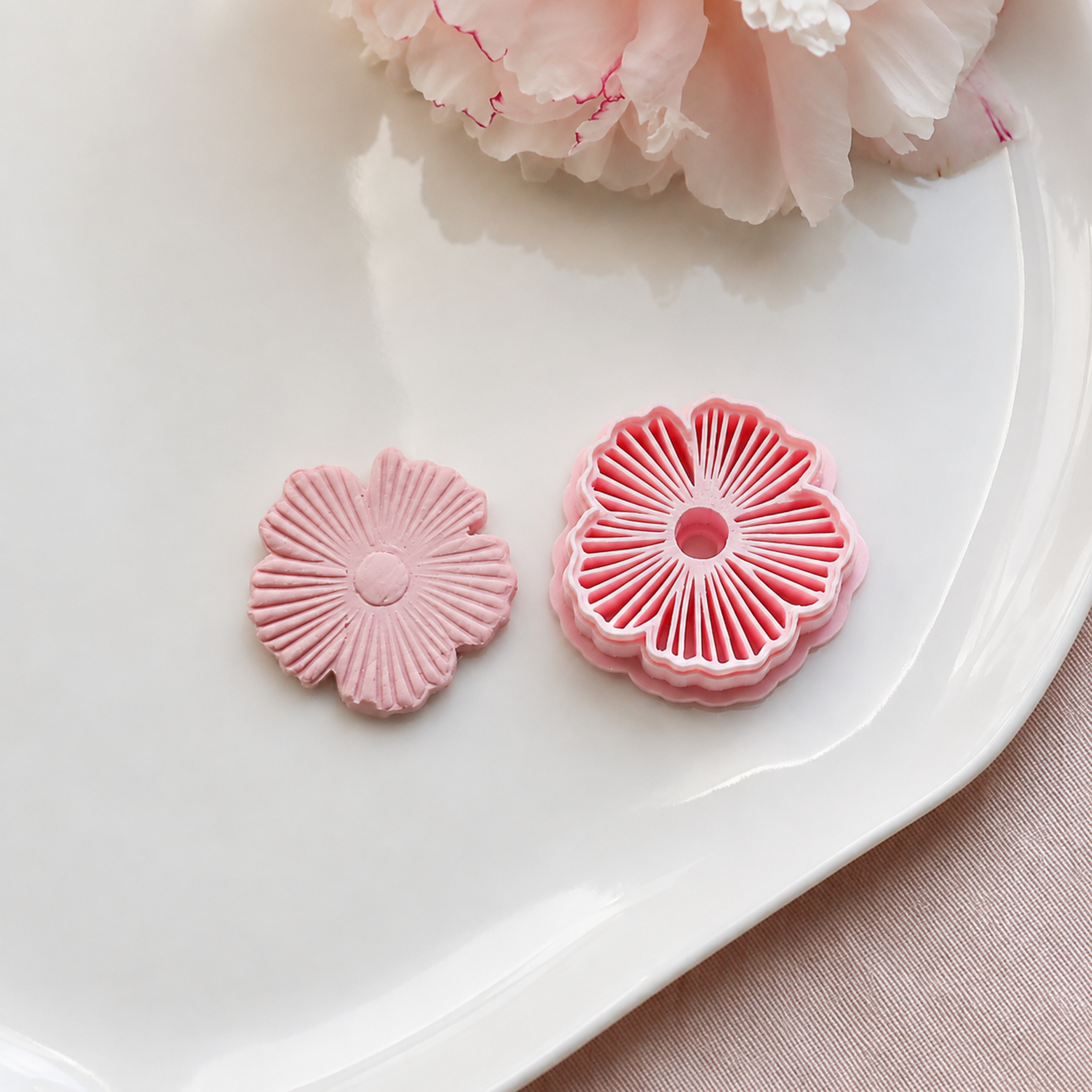 Romantic Flower Polymer Clay Earring Cutter