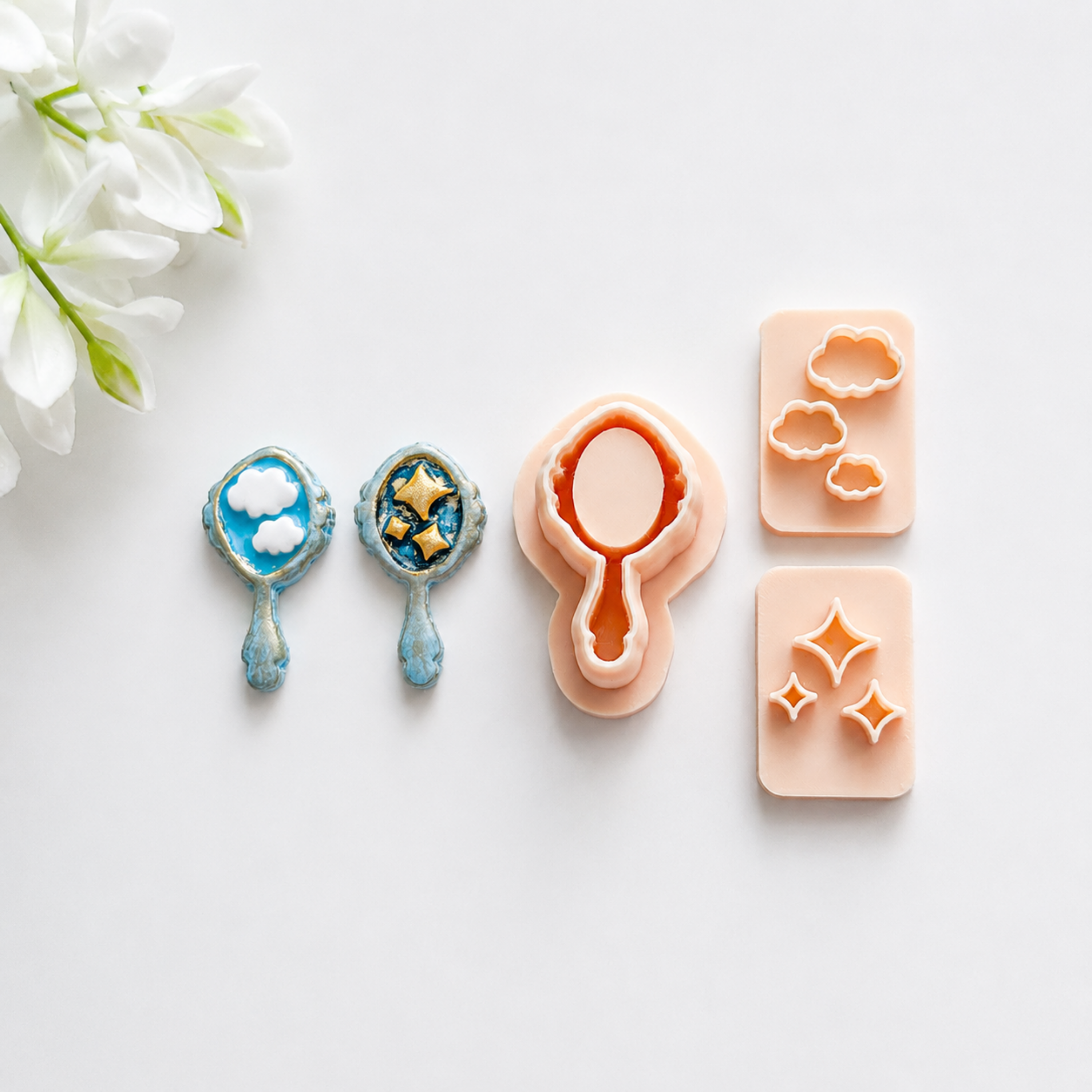 Whimsical Mirror Polymer Clay Earring Cutter Set – 3 Pcs