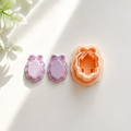 Bow Embossed Oval Polymer Clay Earring Cutter