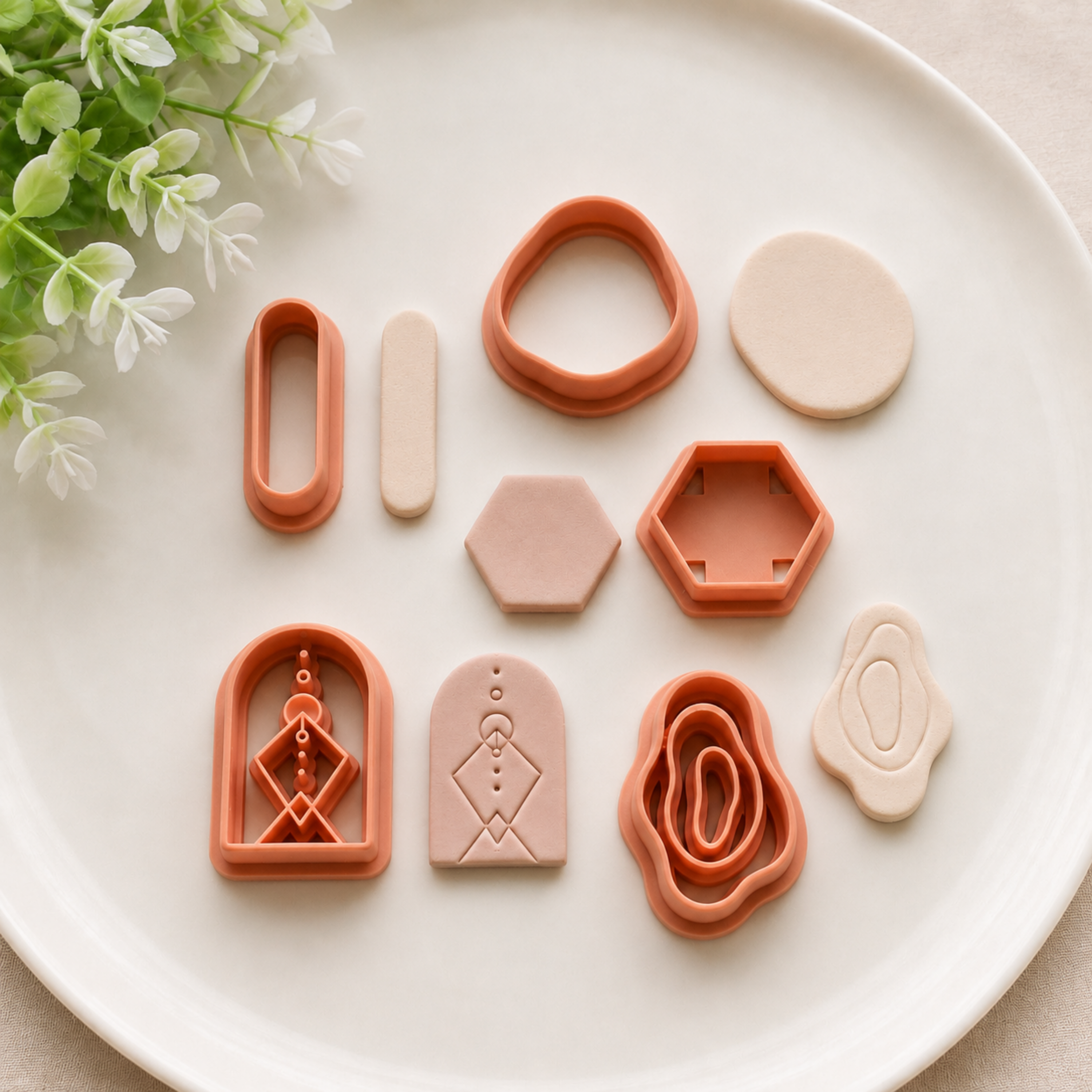 Boho Polymer Clay Earring Cutter Set - 5 pcs