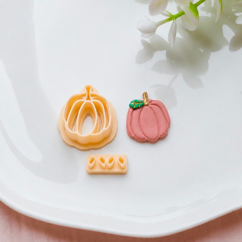 Pumpkin Polymer Clay Fall Cutter Set -  2 Pcs