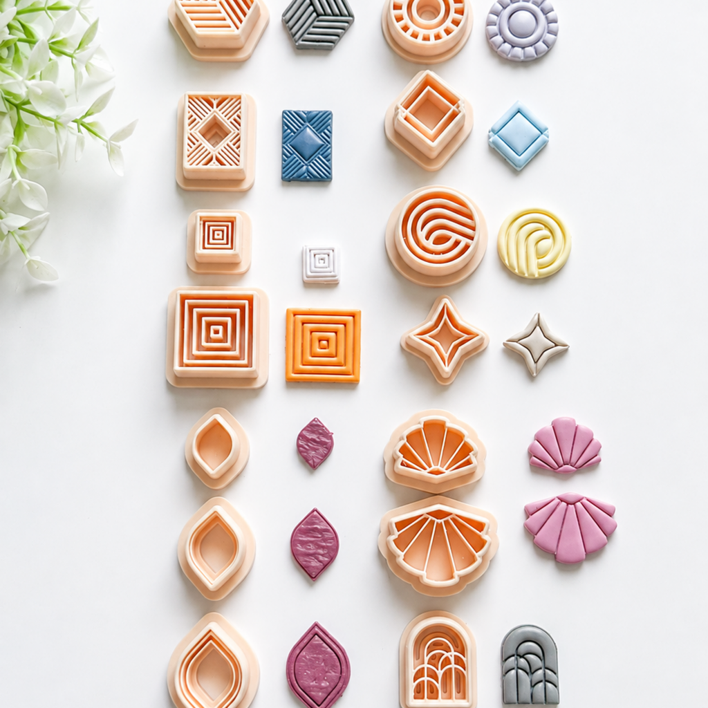 Art Deco Polymer Clay Earring Cutter Set- 14 Pieces