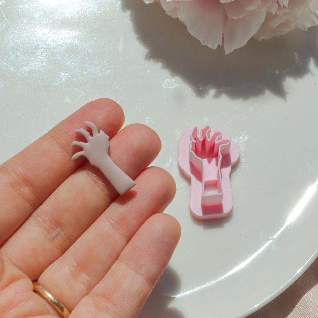 Skull & Zombie Hand Polymer Clay Halloween Cutter