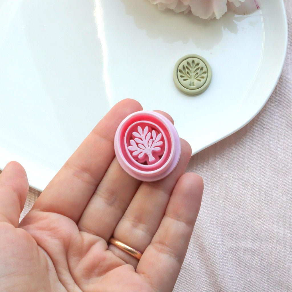 Tree of Life Imprinted Polymer Clay Earring Cutter
