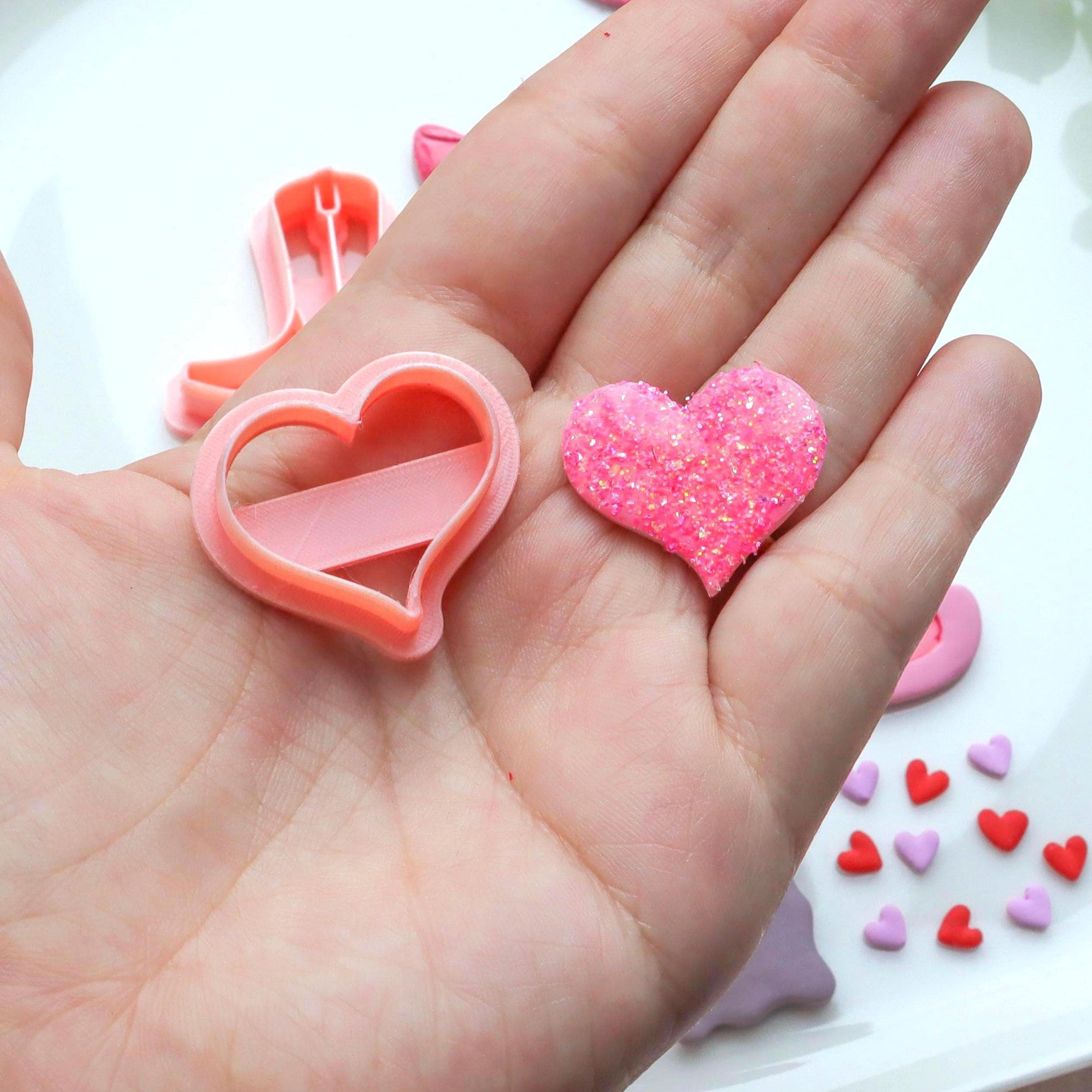 Bubble Heart Polymer Clay Earring Cutter