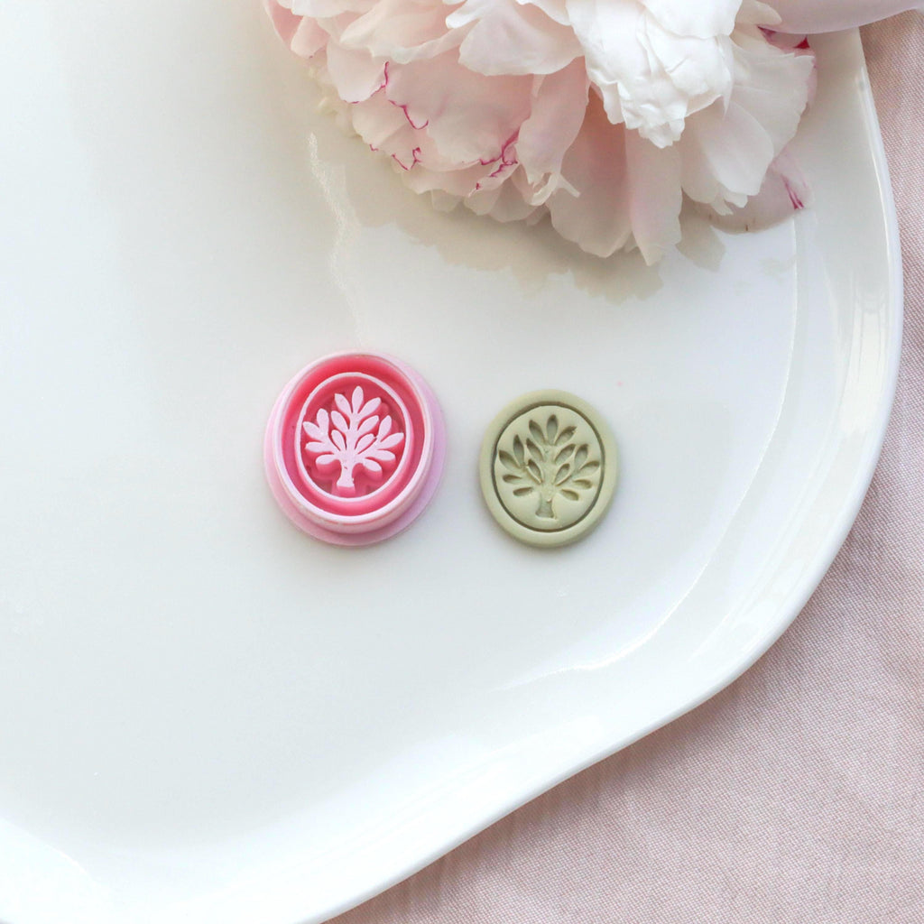 Tree of Life Imprinted Polymer Clay Earring Cutter