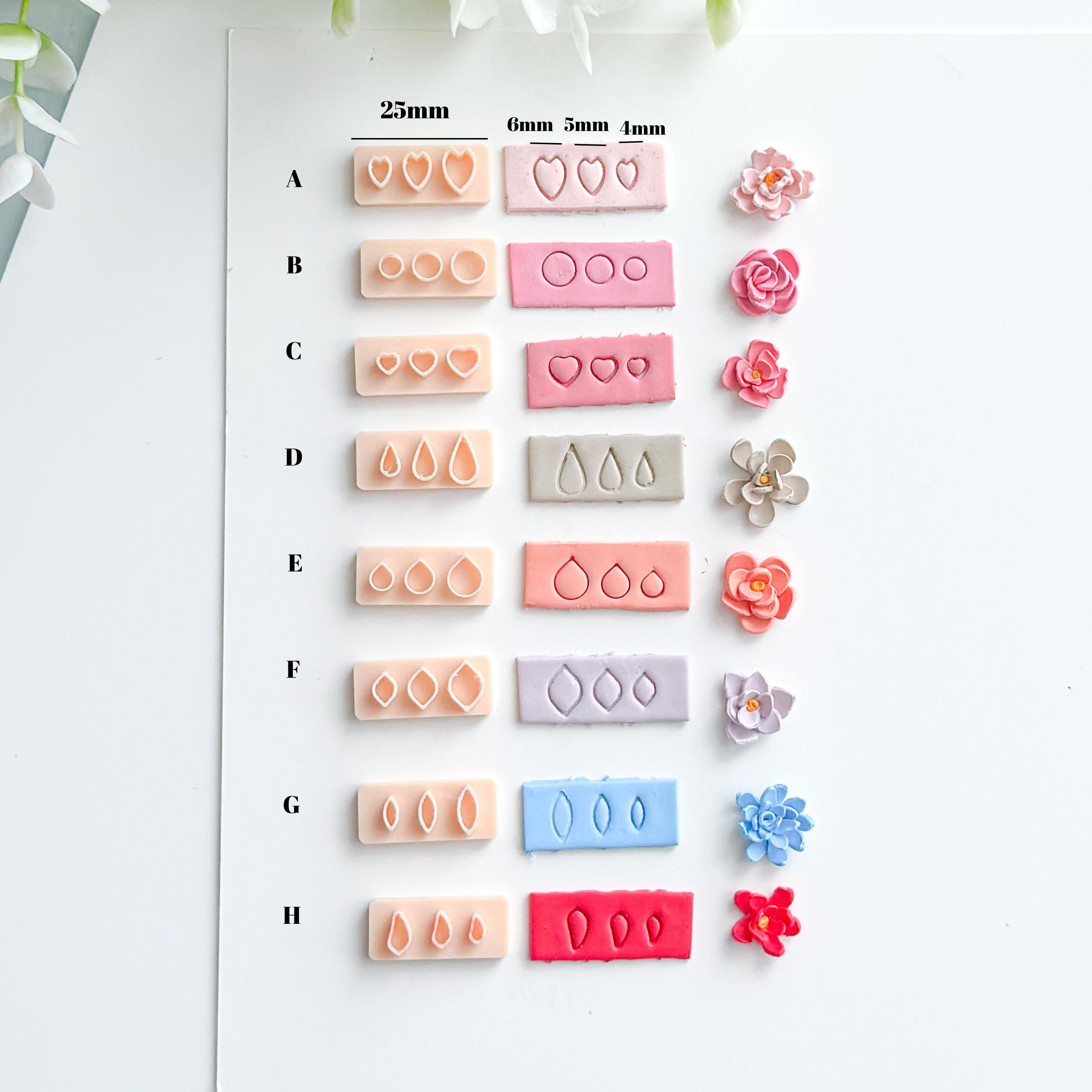 8 Shapes Floral Clay Cutter Set