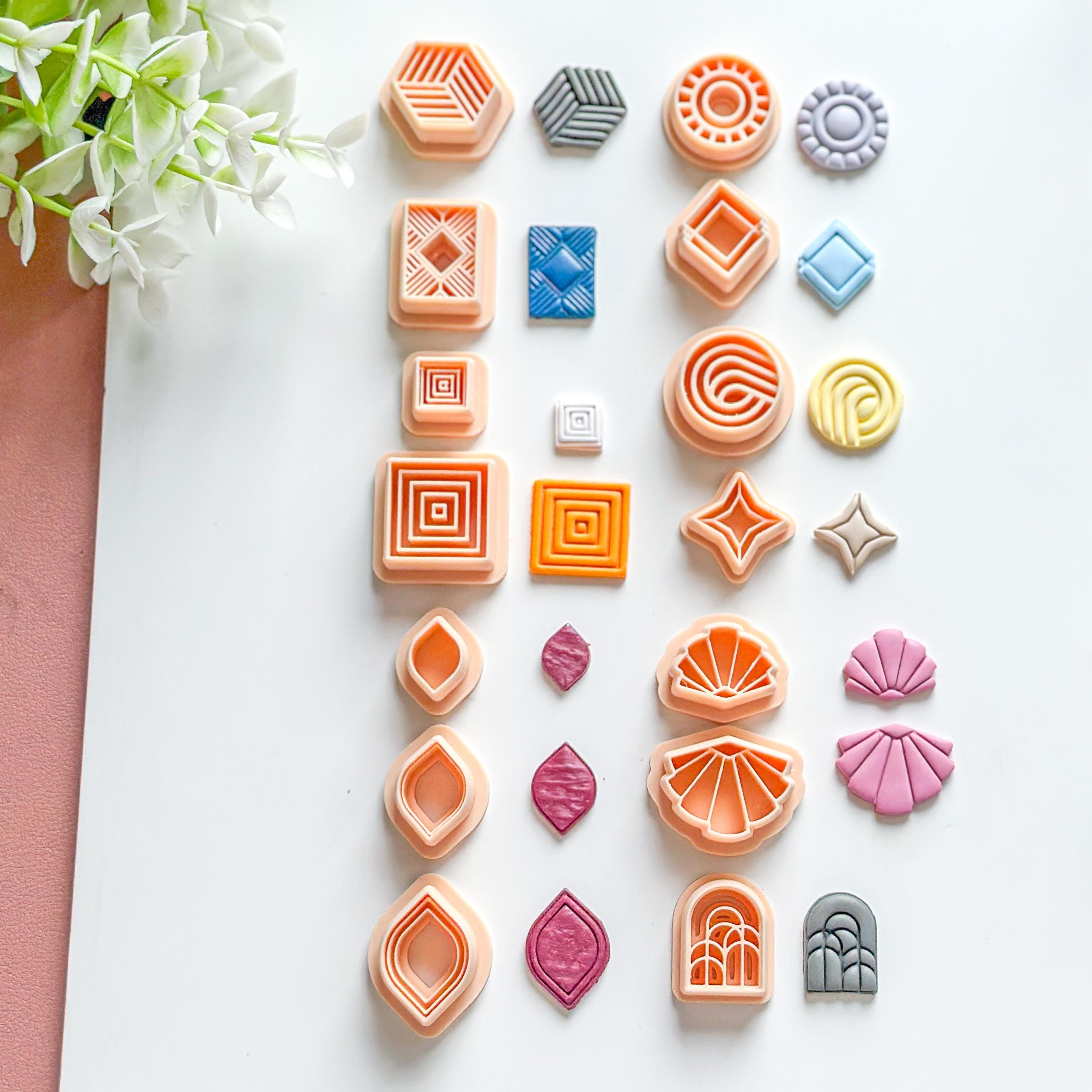 Arch Art Deco Textured Polymer Clay Earring Cutter