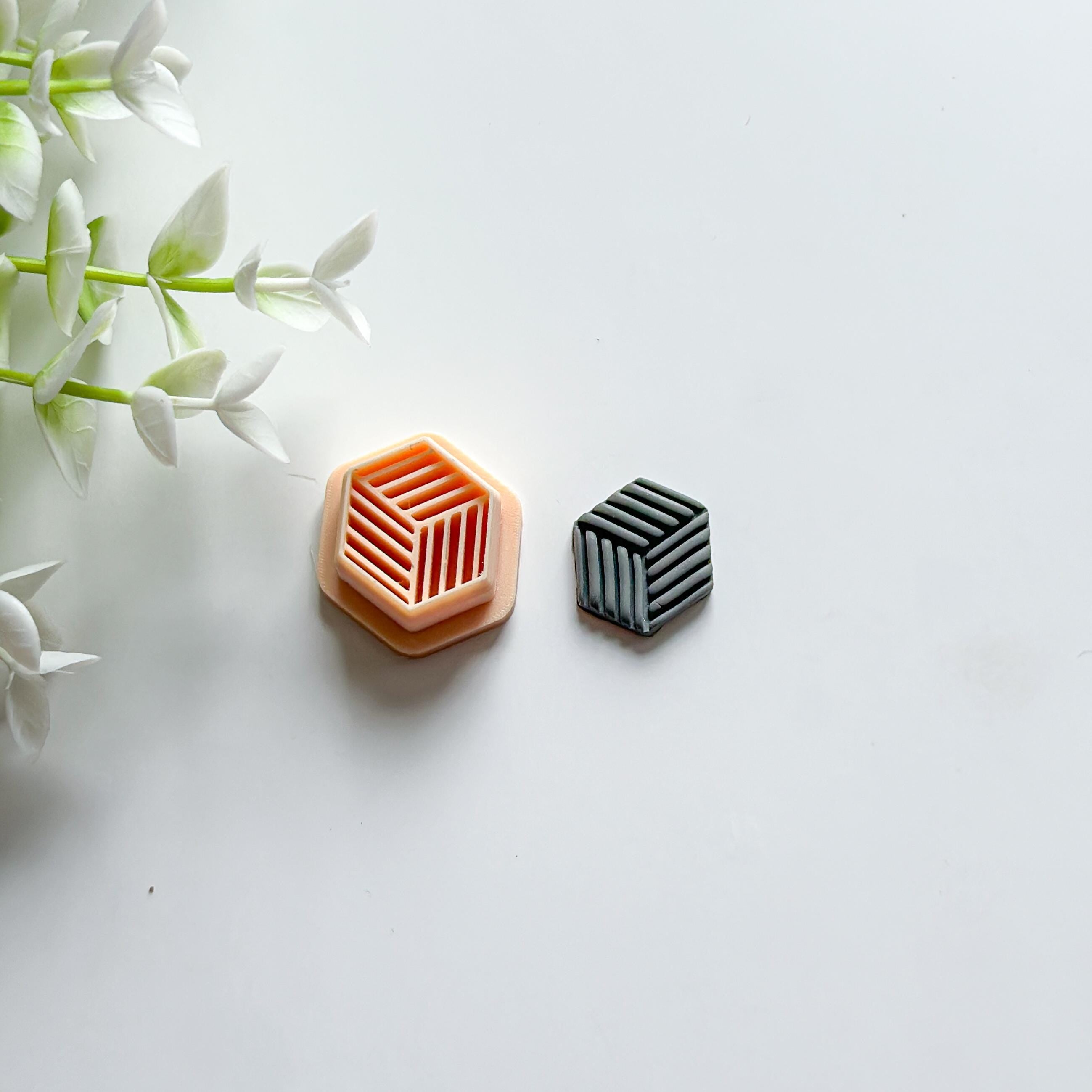 Art Deco Textured  Polymer Clay Earring Cutter