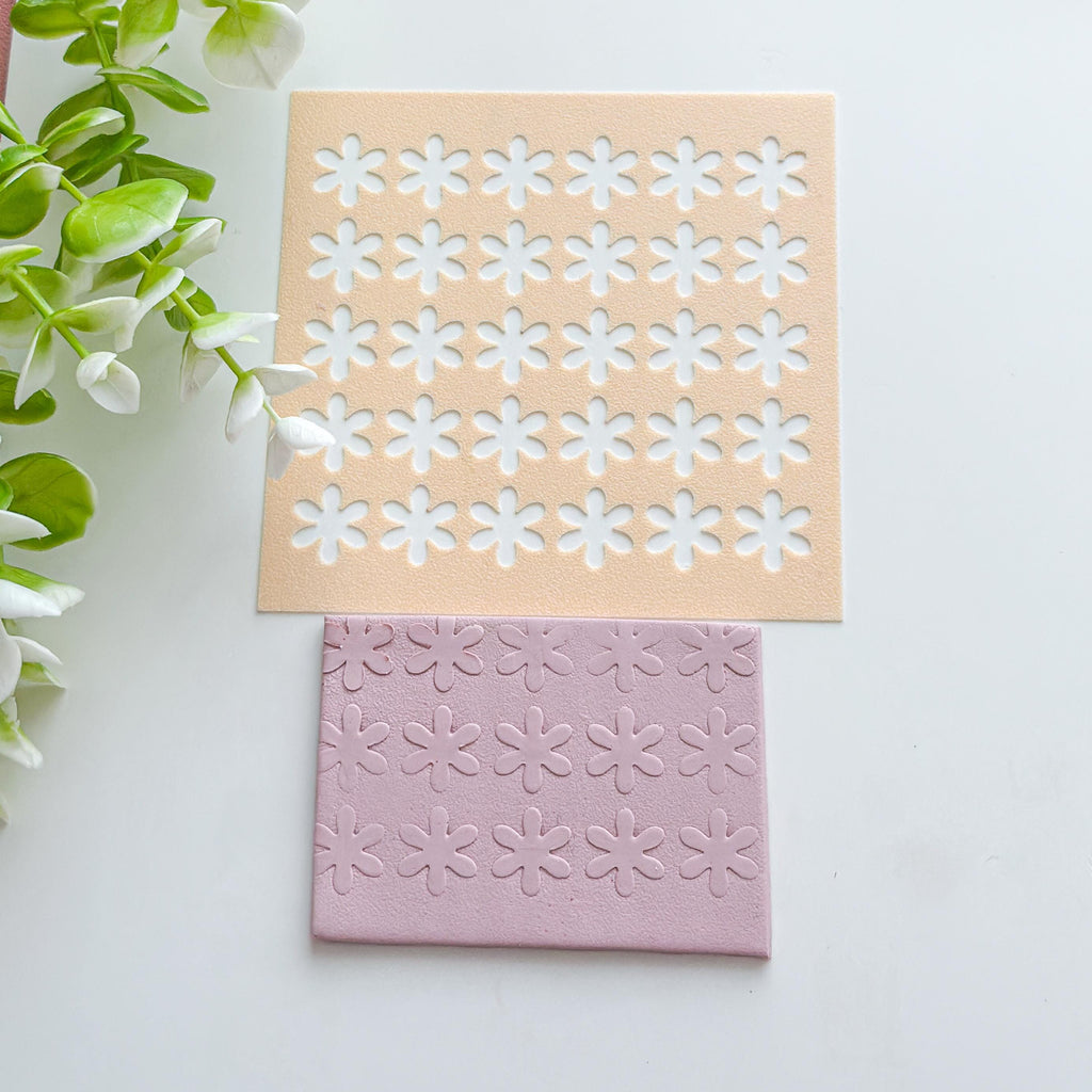 Floral Texture Stencil – 10x10cm
