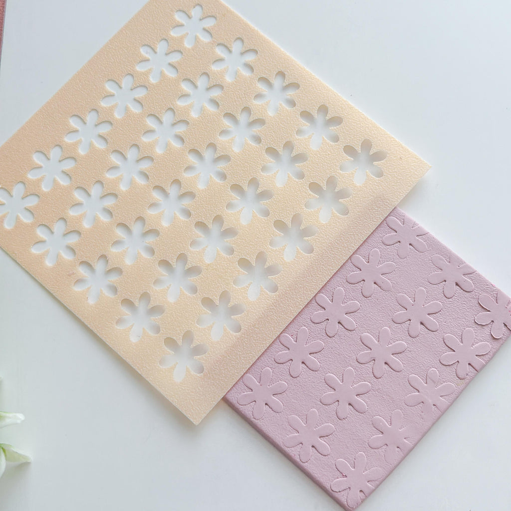 Floral Texture Stencil – 10x10cm