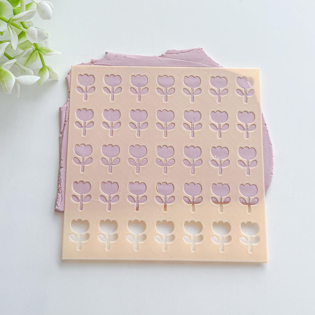 Tulip Flower Texture Stencil – 10x10cm