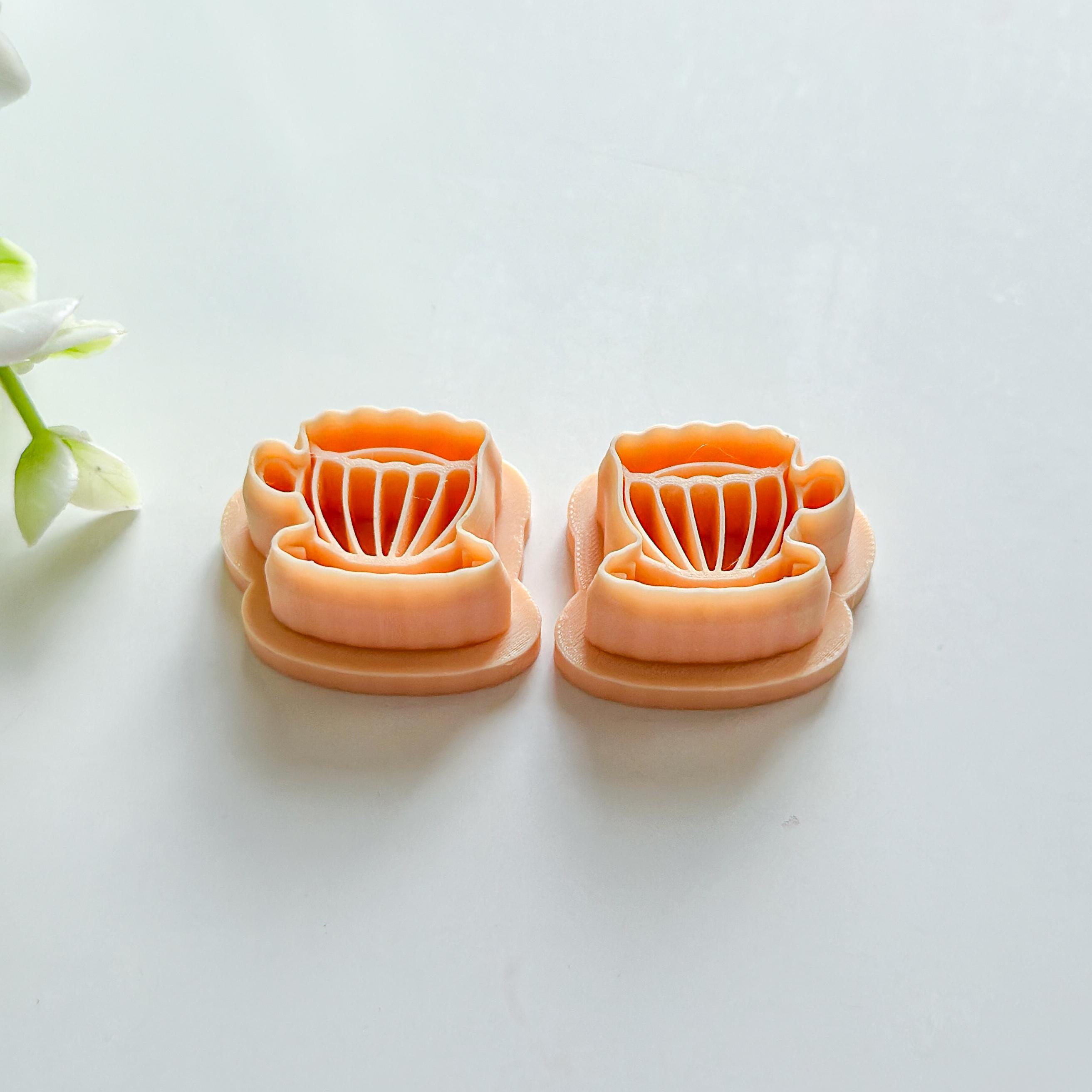 Tea Cup Polymer Clay Earring Cutter Set – 3 Pcs