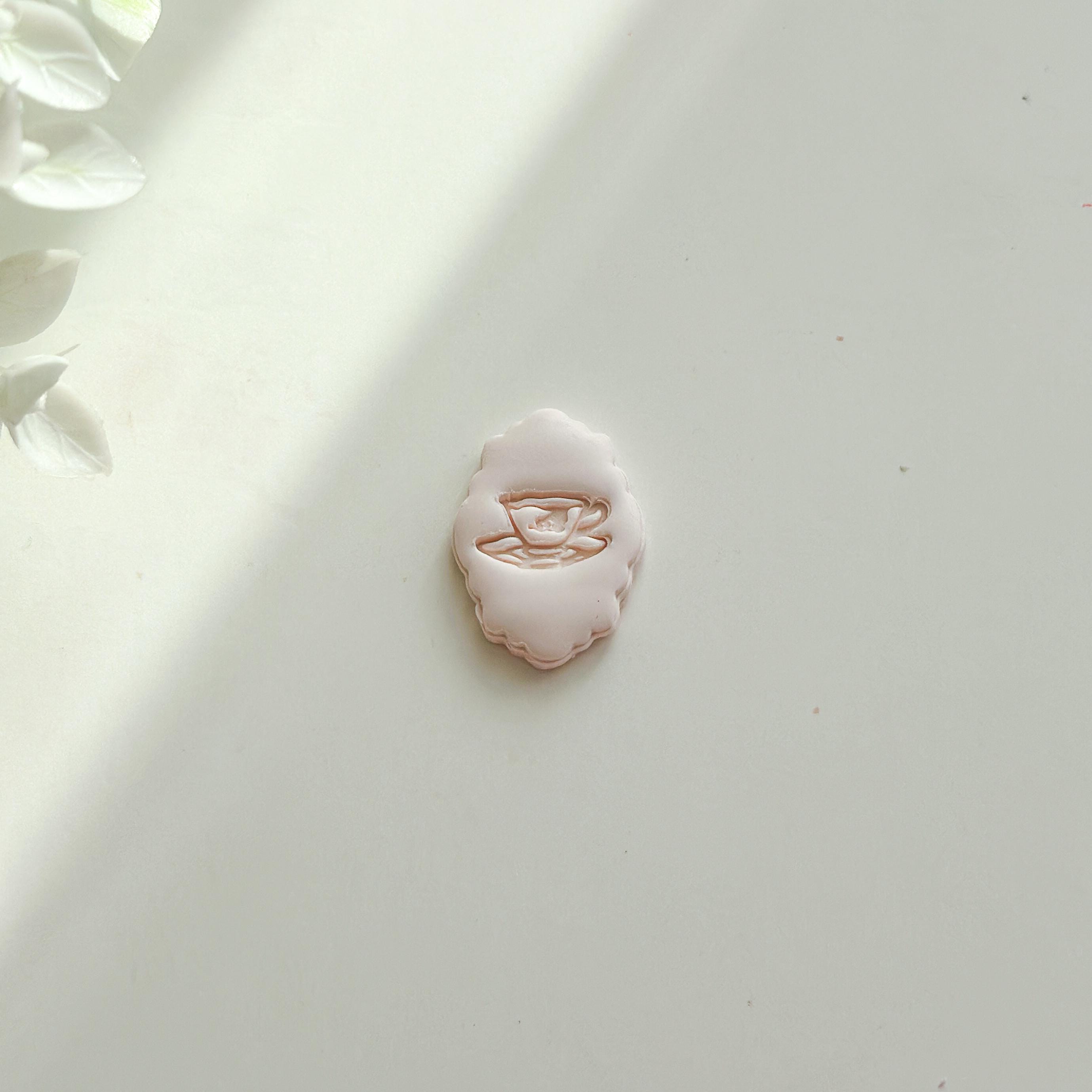 Tea Cup Embossed Oval Polymer Clay Earring Cutter