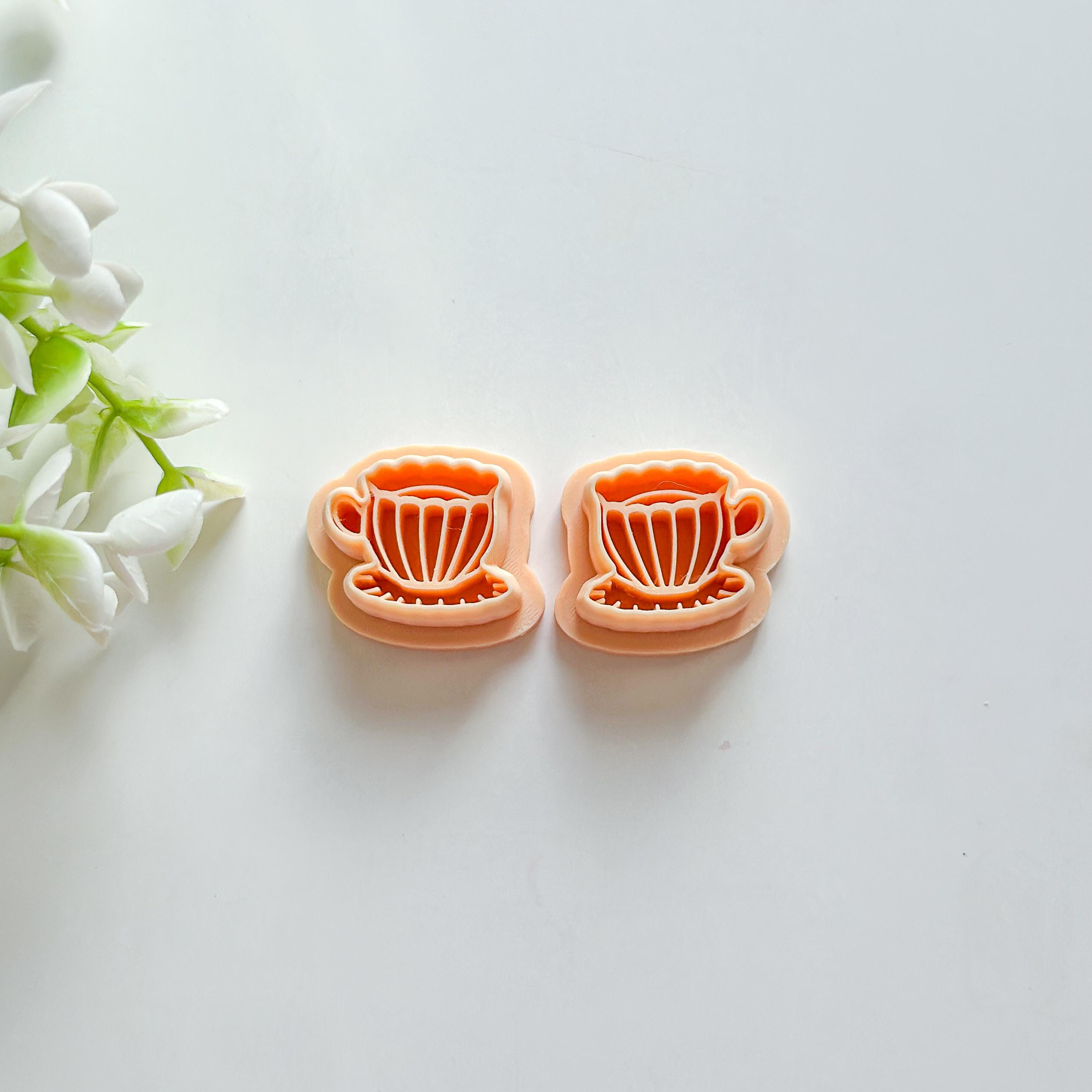 Tea Cup Polymer Clay Earring Cutter Set – 3 Pcs