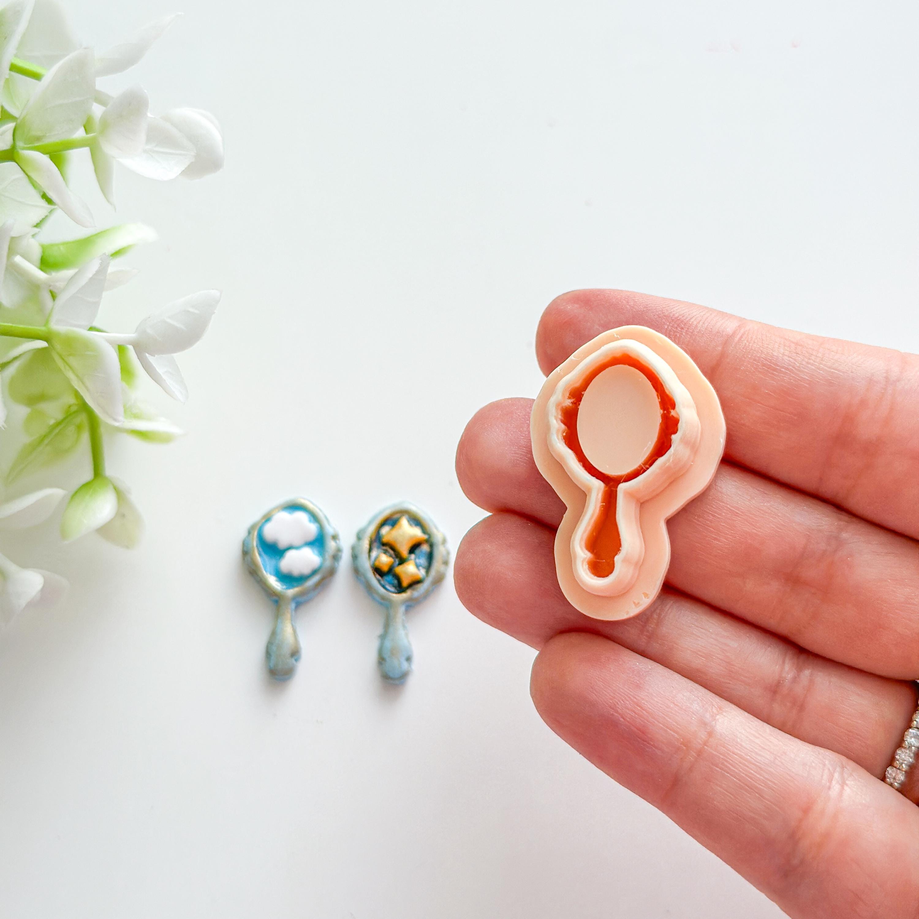 Whimsical Mirror Polymer Clay Earring Cutter Set – 3 Pcs