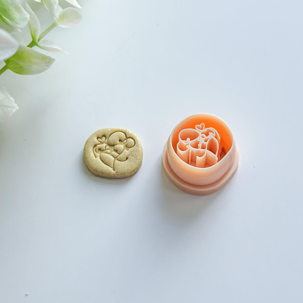 Mama Holding Her Baby Imprint Polymer Clay Cutter