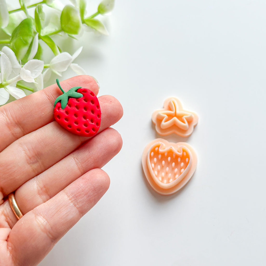 Strawberry Polymer Clay Cutter: Earring Jewelry Making 3D Printed Tool