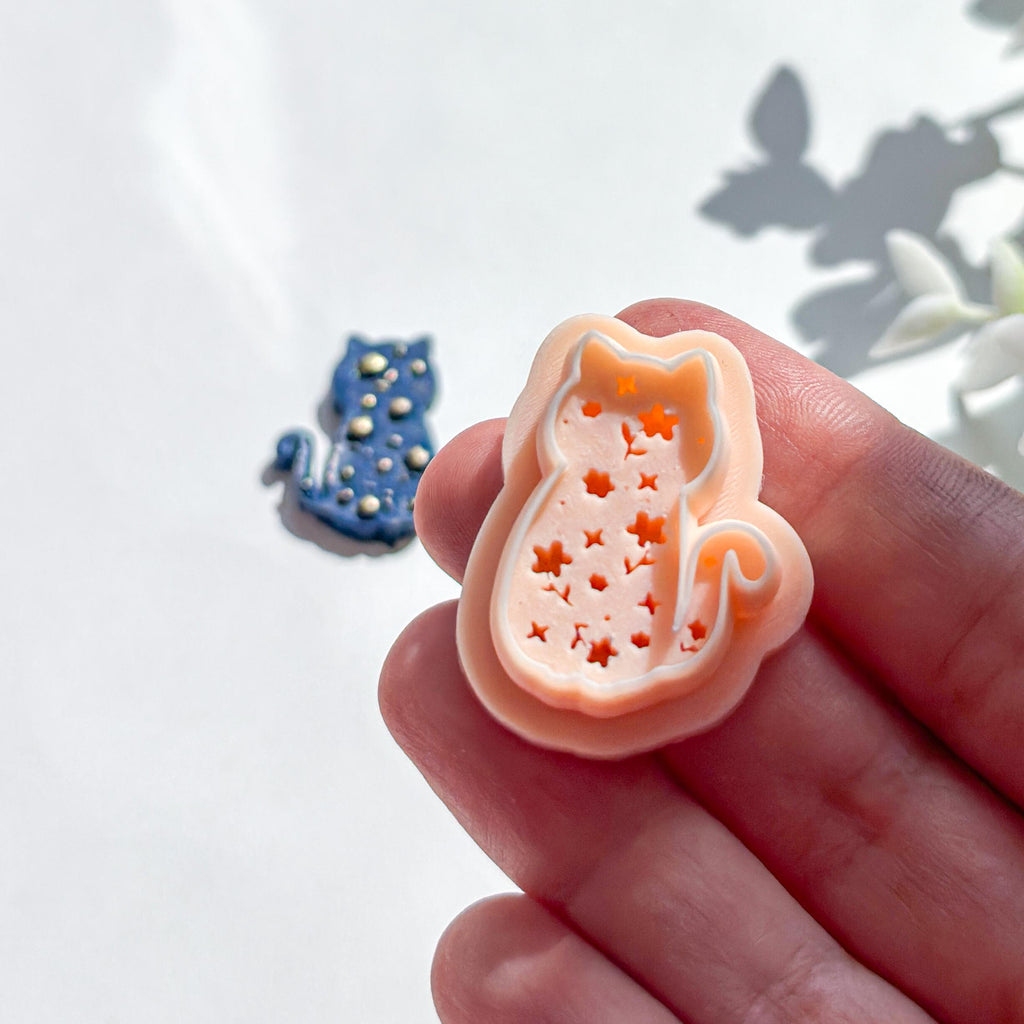 Floral Cat Polymer Clay Cutter