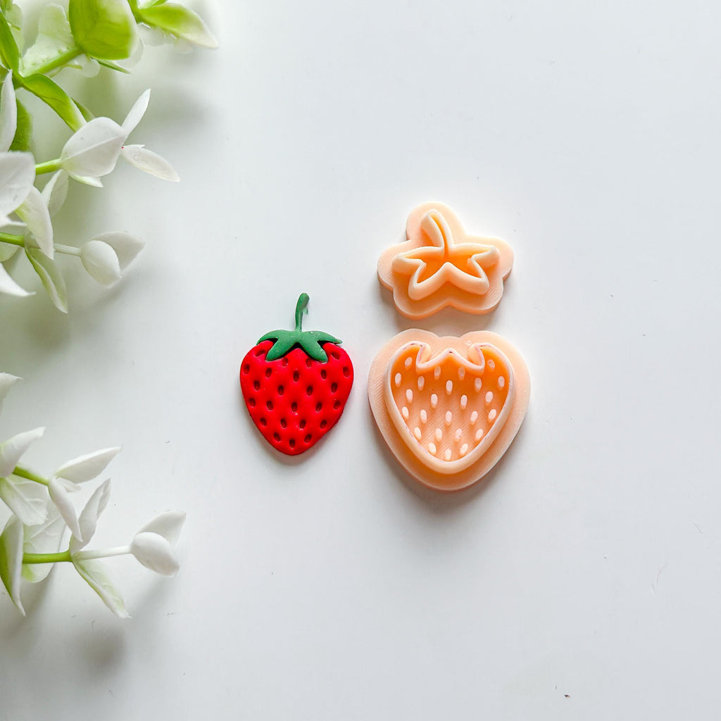 Strawberry Polymer Clay Cutter: Earring Jewelry Making 3D Printed Tool