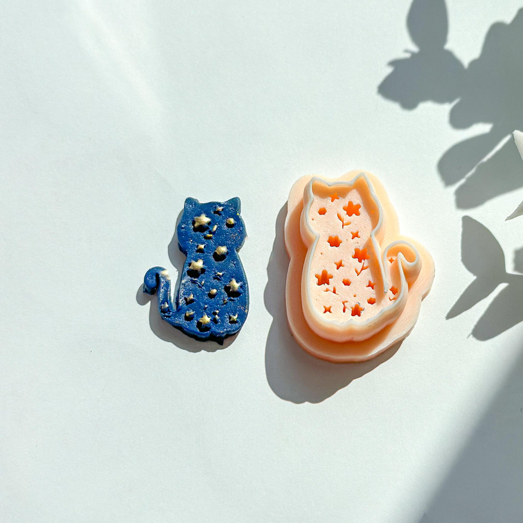 Floral Cat Polymer Clay Cutter