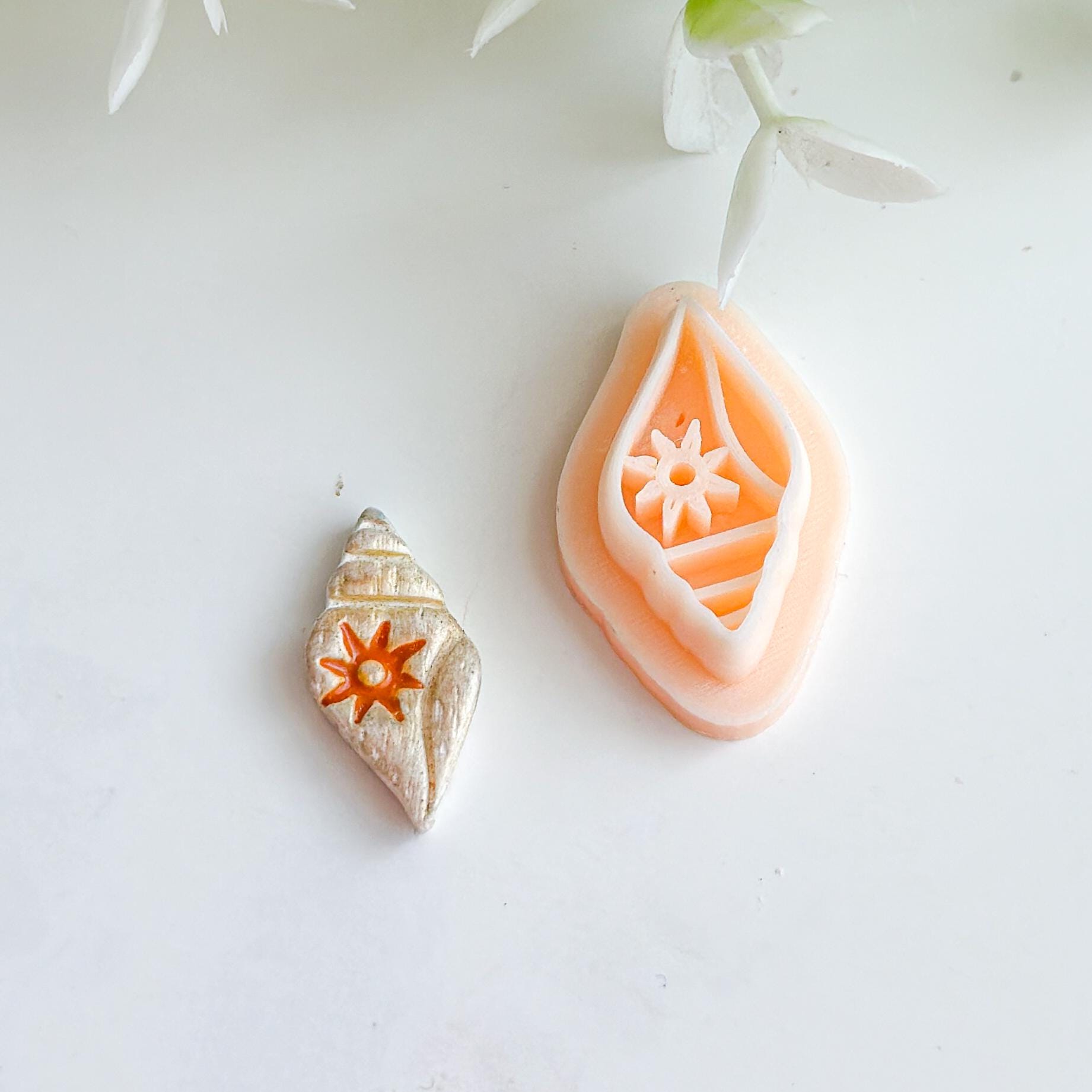 Sun Imprinted Seashell Polymer Clay Summer Cutter