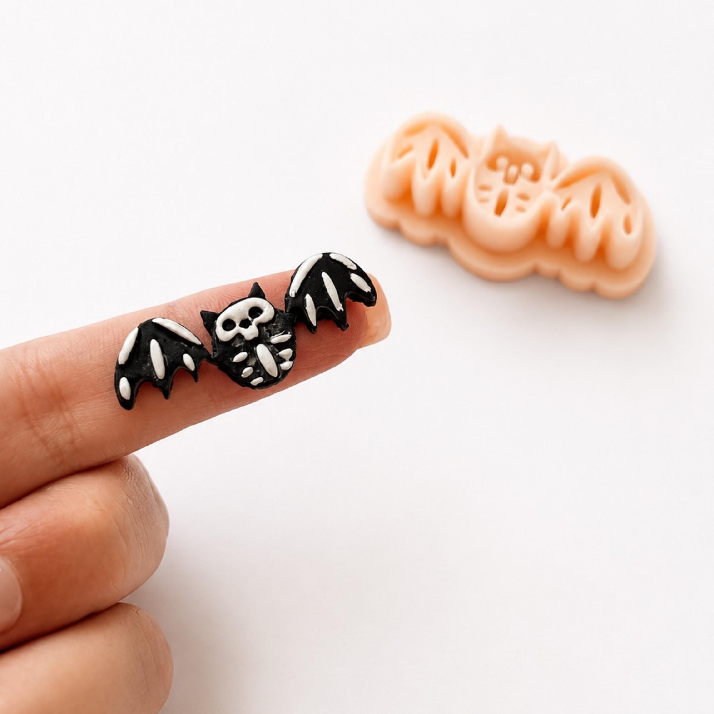 Skeleton Bat Polymer Clay Cutter | Halloween Earring Cutter