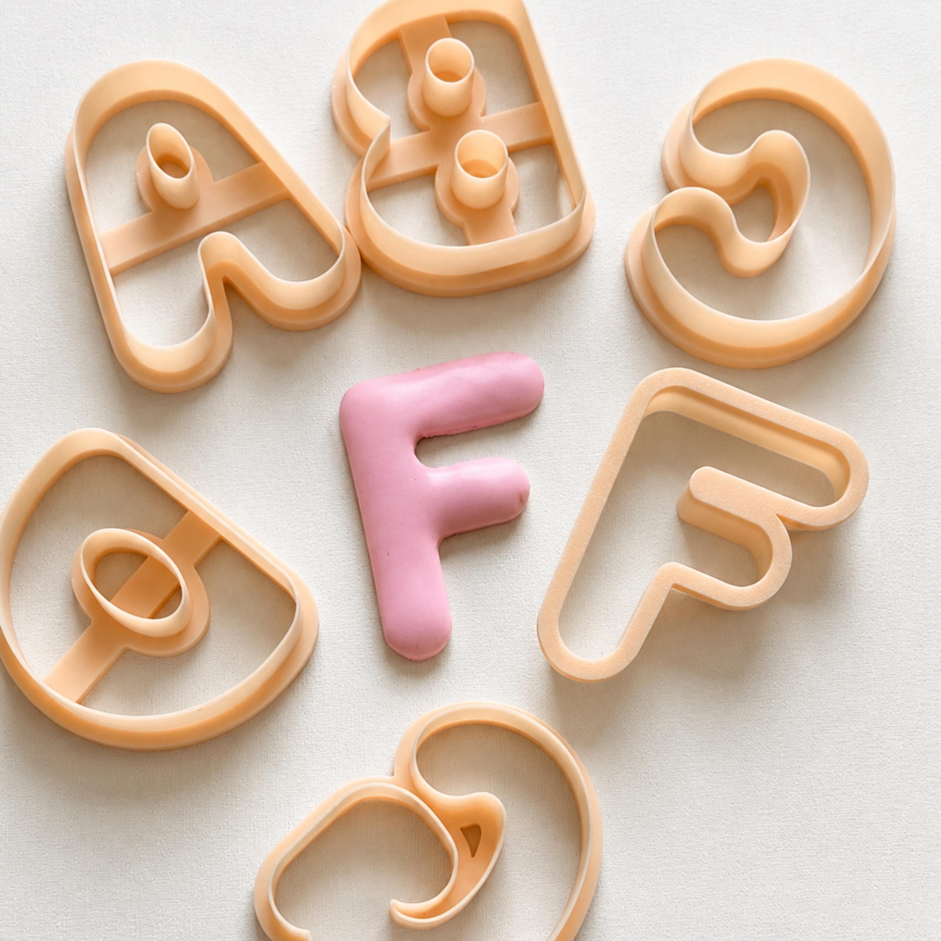 Bubble Alphabet Clay Cutters: Uppercase Letter Set for Custom Names
