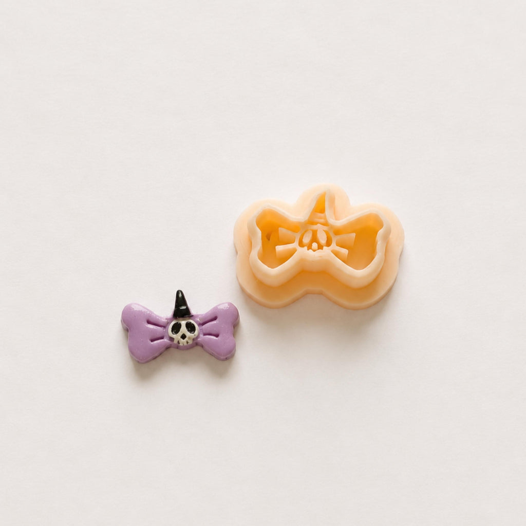 Skull Bow Polymer Clay Cutter | Halloween Stud Earring Cutter