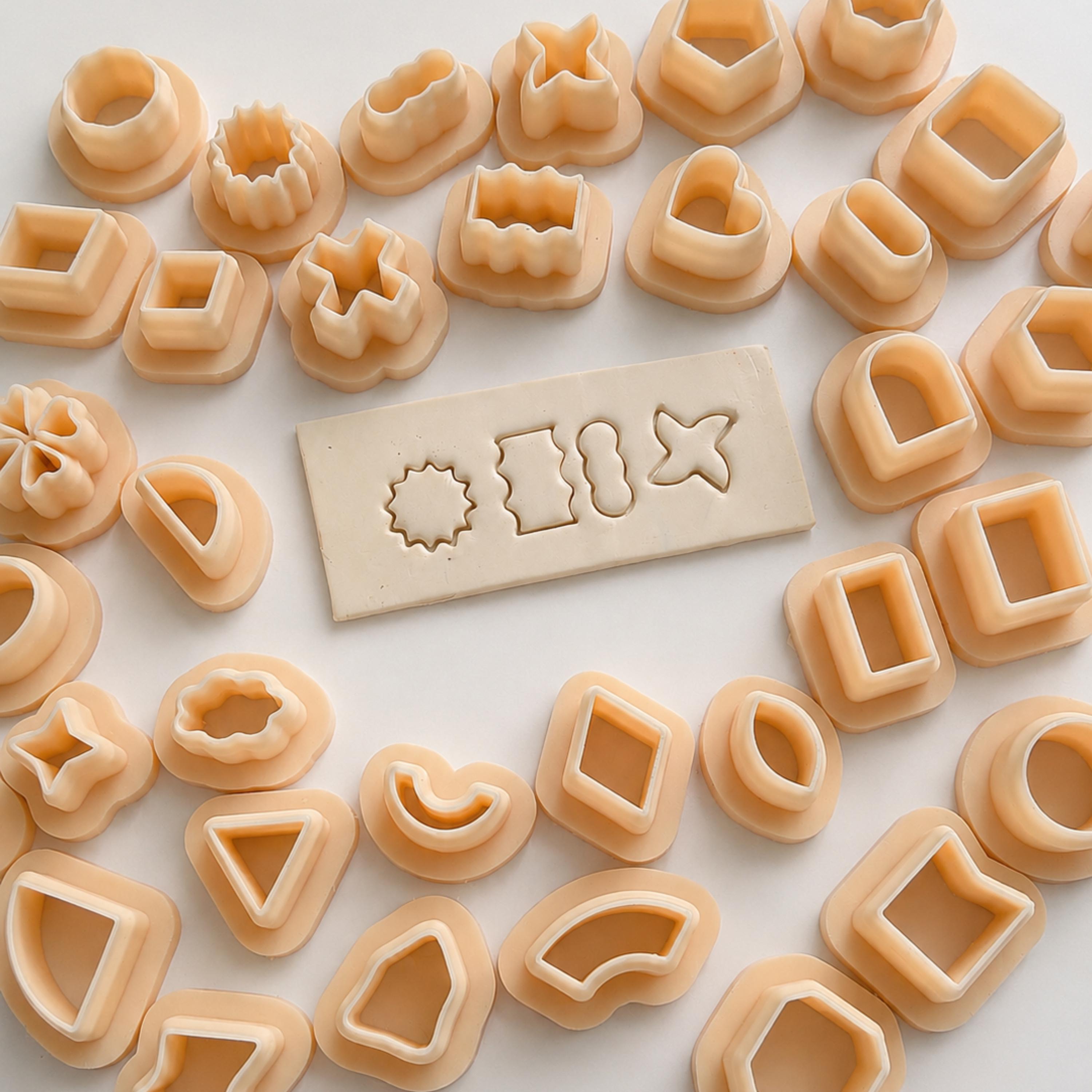Geometric Micro Clay Cutter Set - 40 Pcs Basic Mini Mold Shapes (10mm)