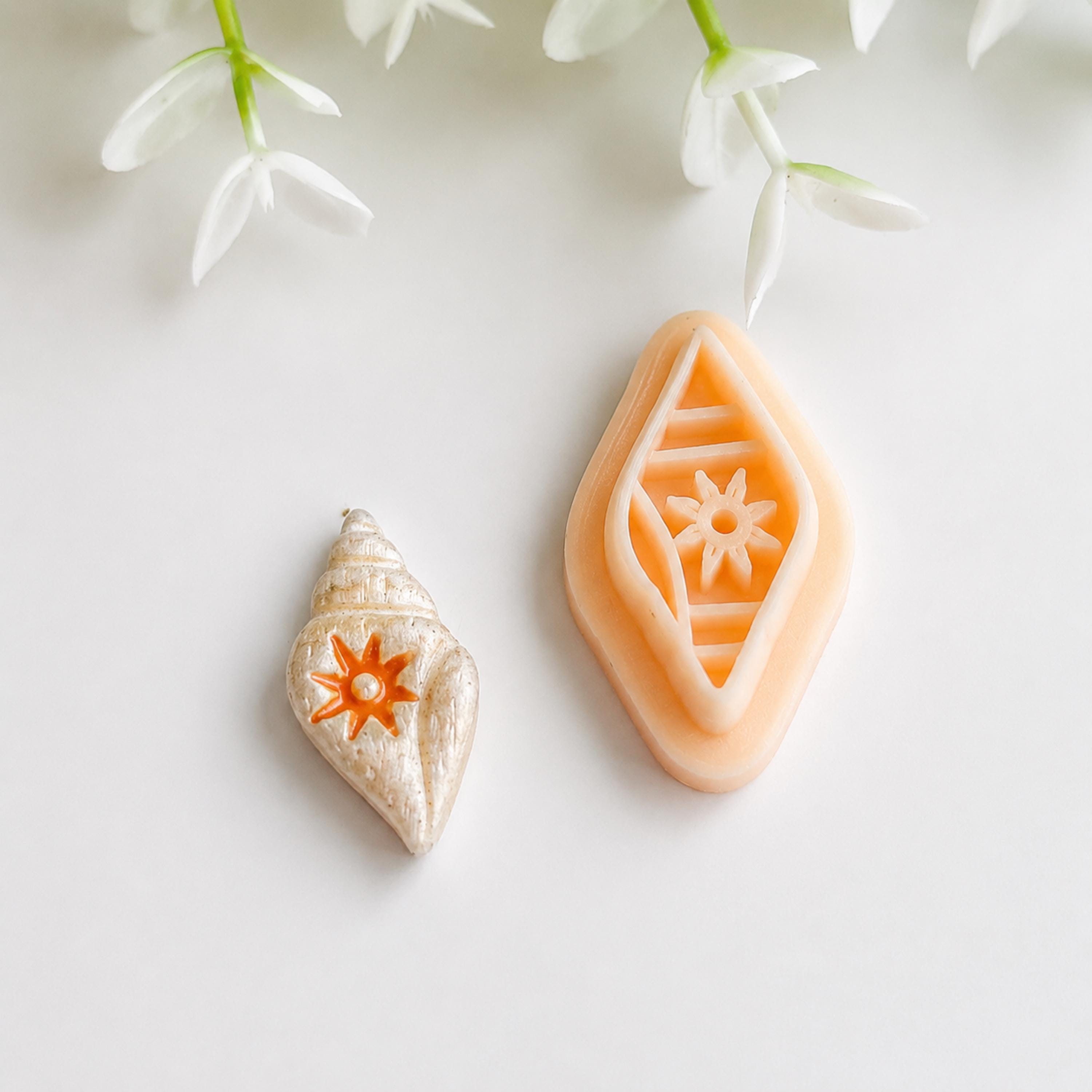 Sun Imprinted Seashell Polymer Clay Summer Cutter