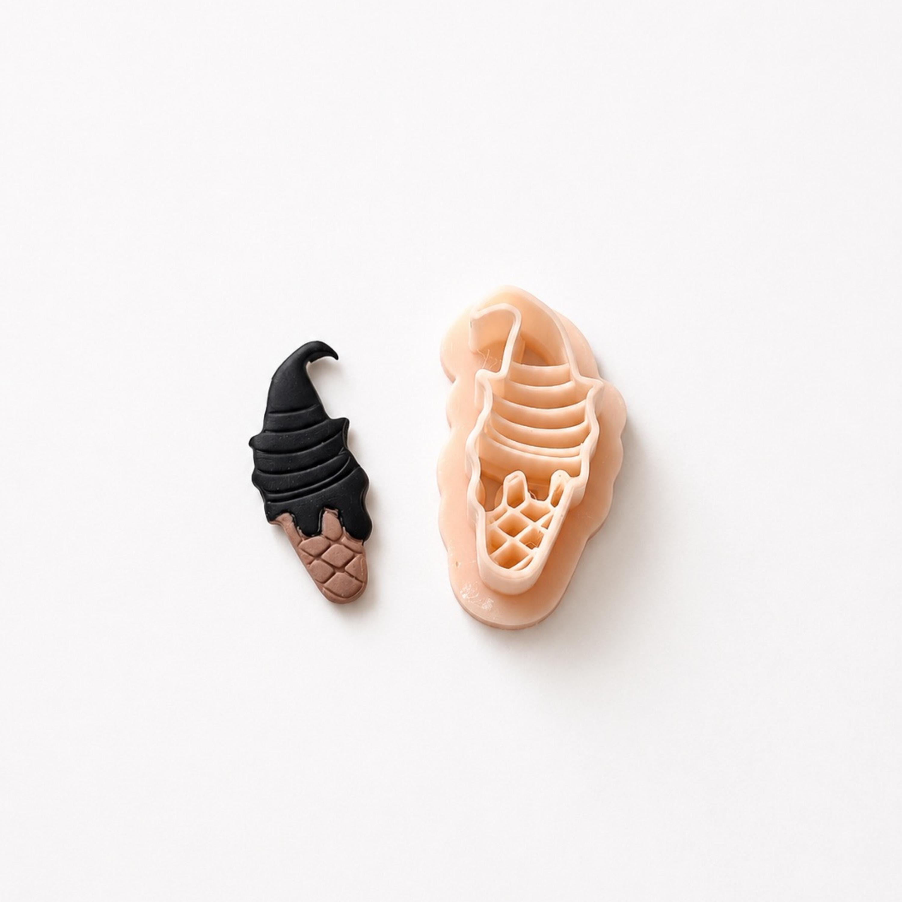 Witch Hat Ice Cream Cone Polymer Clay Cutter | Halloween Earring Cutter