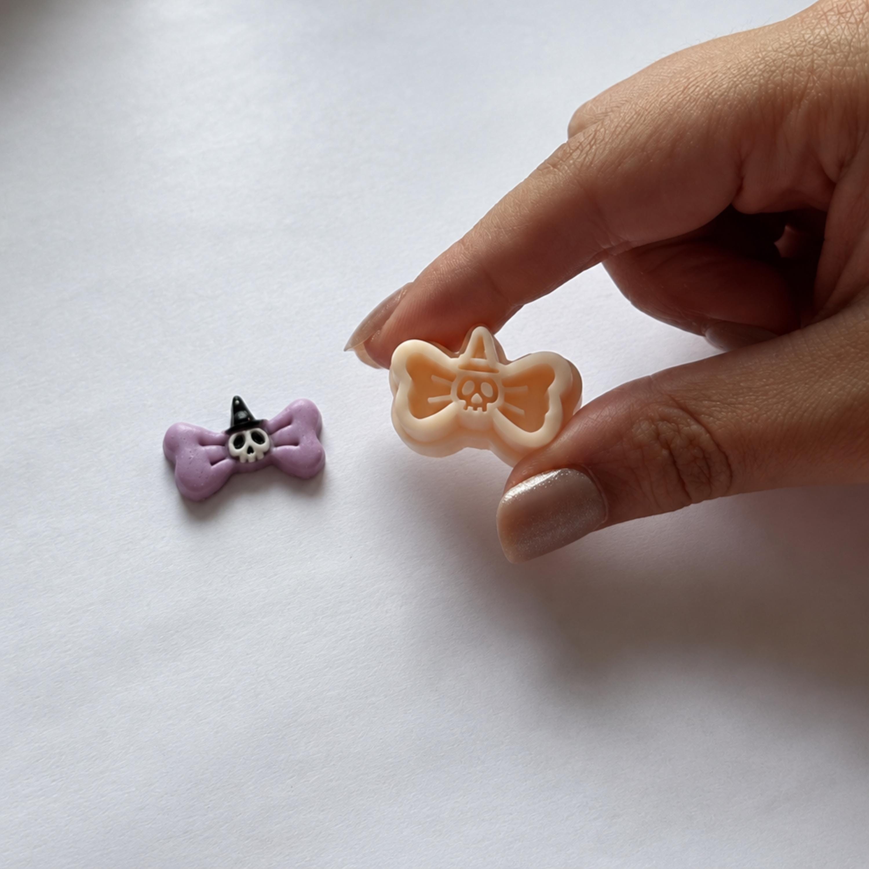 Skull Bow Polymer Clay Cutter | Halloween Stud Earring Cutter