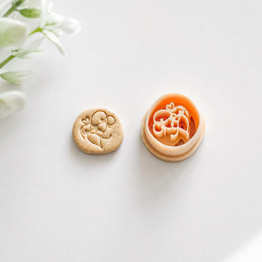 Mama Holding Her Baby Imprint Polymer Clay Cutter